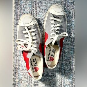 Comme des Garçons Converse PLAY Red and Gray Sneakers